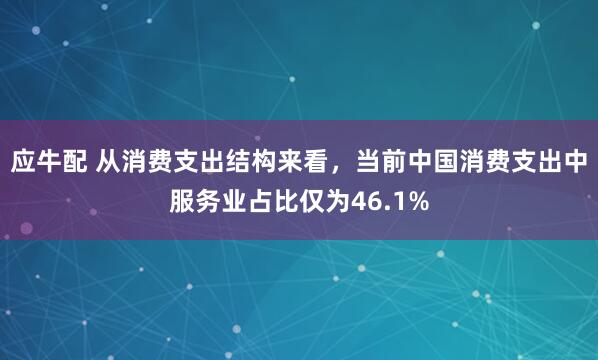 应牛配 从消费支出结构来看，当前中国消费支出中服务业占比仅为46.1%