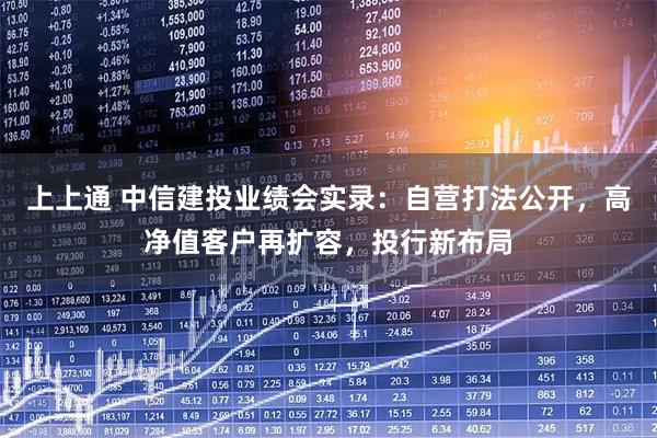 上上通 中信建投业绩会实录：自营打法公开，高净值客户再扩容，投行新布局